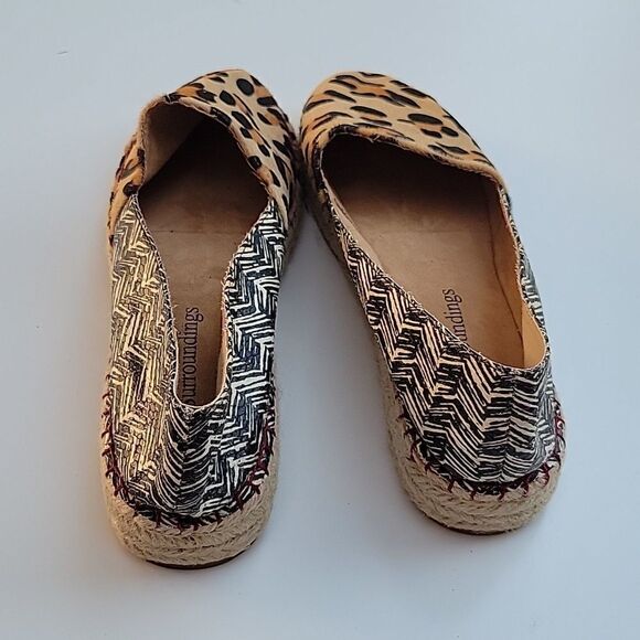 10 SOFT SURROUNDINGS ANIMAL PRINT LEOPARD ROPE ESPADRILLE SLIP ON SHOES - Picture 3 of 12
